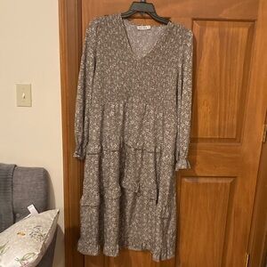 Grace Karin Long Sleeve Dress in Black Floral